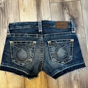 Big Star denim shorts, raw hem, size 25